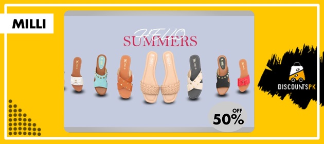 Milli shoes is offering 50% off.